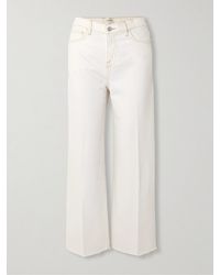 FRAME - Le Jane Cropped High-Rise Wide-Leg Jeans - Lyst