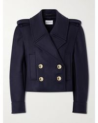 Givenchy - Double-Breasted Cropped Melton Wool-Twill Coat - Lyst