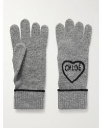 Chloé - Handschuhe Aus Einer Woll-Kaschmirmischung Mit Stickerei - Lyst