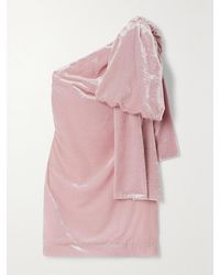 BERNADETTE - Josselin Asymmetrisches Minikleid Aus Samt Mit Schleife - Lyst