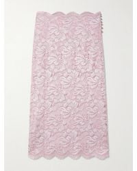 Rabanne - Scalloped Metallic Stretch-Lace Midi Skirt - Lyst