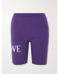 Loewe - Brushed Jacquard-Knit Wool-Blend Shorts - Lyst