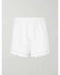 Vita Kin - Gatsby Scalloped Broderie Anglaise-Trimmed Linen Shorts - Lyst