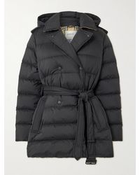 Burberry - Doppelreihige Daunenjacke Aus Gestepptem Shell Mit Bindegürtel - Lyst