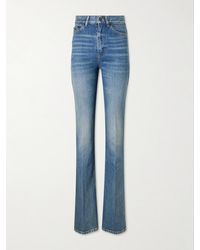 Saint Laurent - New Clyde High-Waisted Straight-Leg Pants - Lyst