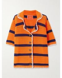 La DoubleJ - Salt 'N' Vinegar Striped Crocheted Cotton Shirt - Lyst