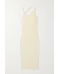NINETY PERCENT - Aletris Asymmetric Ribbed Organic Cotton-blend Jersey Midi Dress - Lyst