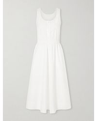 Suzie Kondi - Daphne Gathered Cotton-Poplin Midi Dress - Lyst