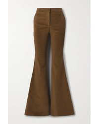 Adam Lippes Cotton-blend Corduroy Wide-leg Pants - Brown