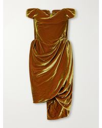 Vivienne Westwood - Nova Cora Off-The-Shoulder Draped Velvet Bustier Mini Dress - Lyst