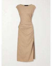 Proenza Schouler - Katia Gathered Gabardine Midi Dress - Lyst