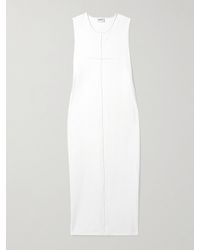 KHAITE - Hal Paneled Cotton-Jersey Midi Dress - Lyst
