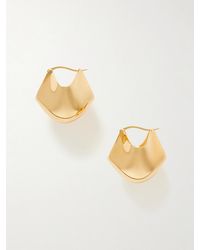 KHAITE - Lotus Medium-Plated Hoop Earrings - Lyst