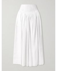 Gabriela Hearst - Juniper Frayed Paneled Linen Midi Skirt - Lyst