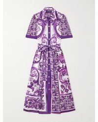 Dolce & Gabbana - 'Maiolica' Print Chemisier Dress - Lyst