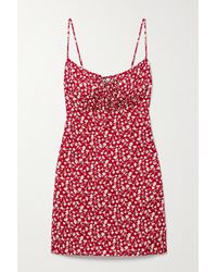 Reformation Abbott Minikleid Aus TM Lyocell Mit Blumenprint - Rot