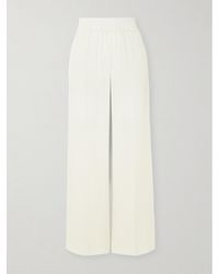 Victoria Beckham - Satin-Jacquard Straight-Leg Pants - Lyst