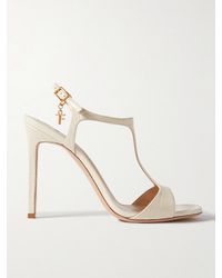 Tom Ford - Angelina Logo-Embellished Croc-Effect Leather Sandals - Lyst