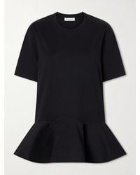 Alaïa - Peplum Cotton-Jersey T-Shirt - Lyst