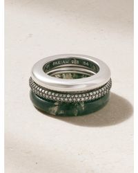 BY PARIAH - Aurea Set Of Three Sterling, Agate And Diamond Rings - Lyst