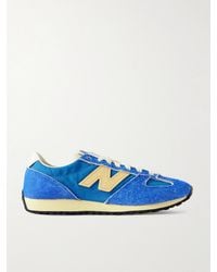 New Balance - 471 Leather-Trimmed Brushed-Suede And Shell Sneakers - Lyst