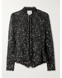 Moncler - Verneuil Fringed Linen And Cotton-Blend Tweed Jacket - Lyst