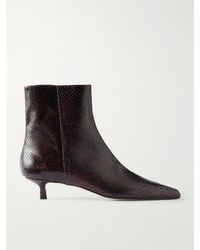 Aeyde - Sofie 35 Snake-Effect Leather Ankle Boots - Lyst