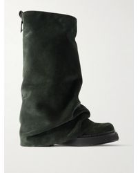 The Attico - Robin Layered Suede Knee Boots - Lyst