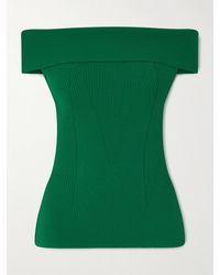 Givenchy - Off-The-Shoulder Paneled Ribbed-Knit Top - Lyst