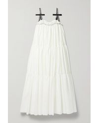 Area Crystal-embellished Cotton-blend Poplin Maxi Dress - White
