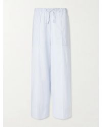 TOTEME - Cotton And Linen-Blend Wide-Leg Pants - Lyst