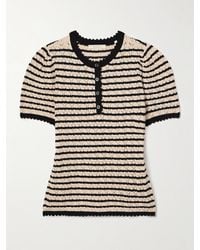 Doen - Brandie Striped Pointelle-Knit Pima Cotton And Silk-Blend Top - Lyst