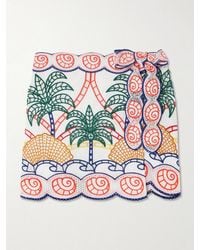 FARM Rio - Scalloped Richelieu Cotton Mini Skirt - Lyst