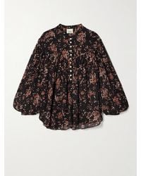 Isabel Marant - Kiledia Printed Cotton And Silk-Blend Crepe Blouse - Lyst