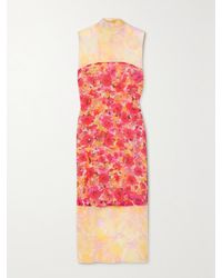 Dries Van Noten - Layered Floral-Print Silk-Georgette Midi Dress - Lyst
