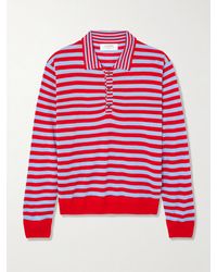 La Ligne - Ben Striped Silk, Wool And Cashmere-Blend Polo Sweater - Lyst