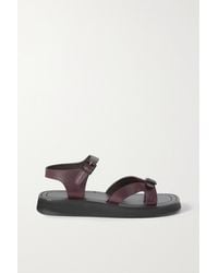 The Row Geri Leather Sandals - Brown