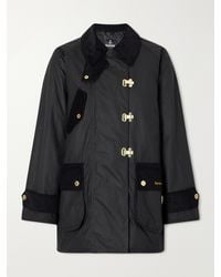 Barbour - Felton Corduroy-Trimmed Waxed Cotton-Canvas Jacket - Lyst