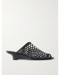 TOTEME - Woven Leather Wedge Mules - Lyst
