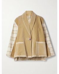 Thank You Have A Good Day - Blazer Aus Gestreifter Seide Und Baumwollsamt - Lyst