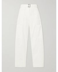 St. Agni - Utility Belted Cotton-Blend Wide-Leg Pants - Lyst