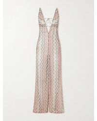 Missoni - Striped Metallic Crochet-Knit Coverup - Lyst