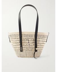 Loewe - Paula's Ibiza Braid Medium Leather-Trimmed Raffia Tote - Lyst