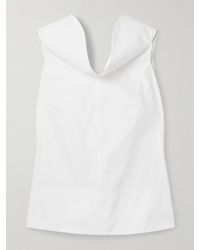 Brandon Maxwell - Haut En Popeline De Coton À Drapé The Bowie - Lyst