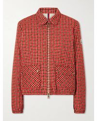 Moncler - Lanset Logo-Appliquéd Checked Cotton Down Jacket - Lyst