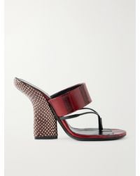 Dries Van Noten - Eel-Effect Leather Sandals - Lyst