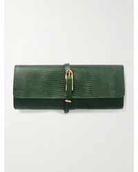 Liffner - Belted Lizard-Effect Leather Clutch - Lyst