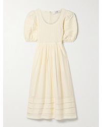 Sea - Myra Shirred Cotton-Voile Midi Dress - Lyst