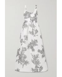 Monique Lhuillier Floral-print Silk-gazar Gown - White