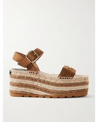 Stella McCartney - Gaia Suede Platform Sandals - Lyst